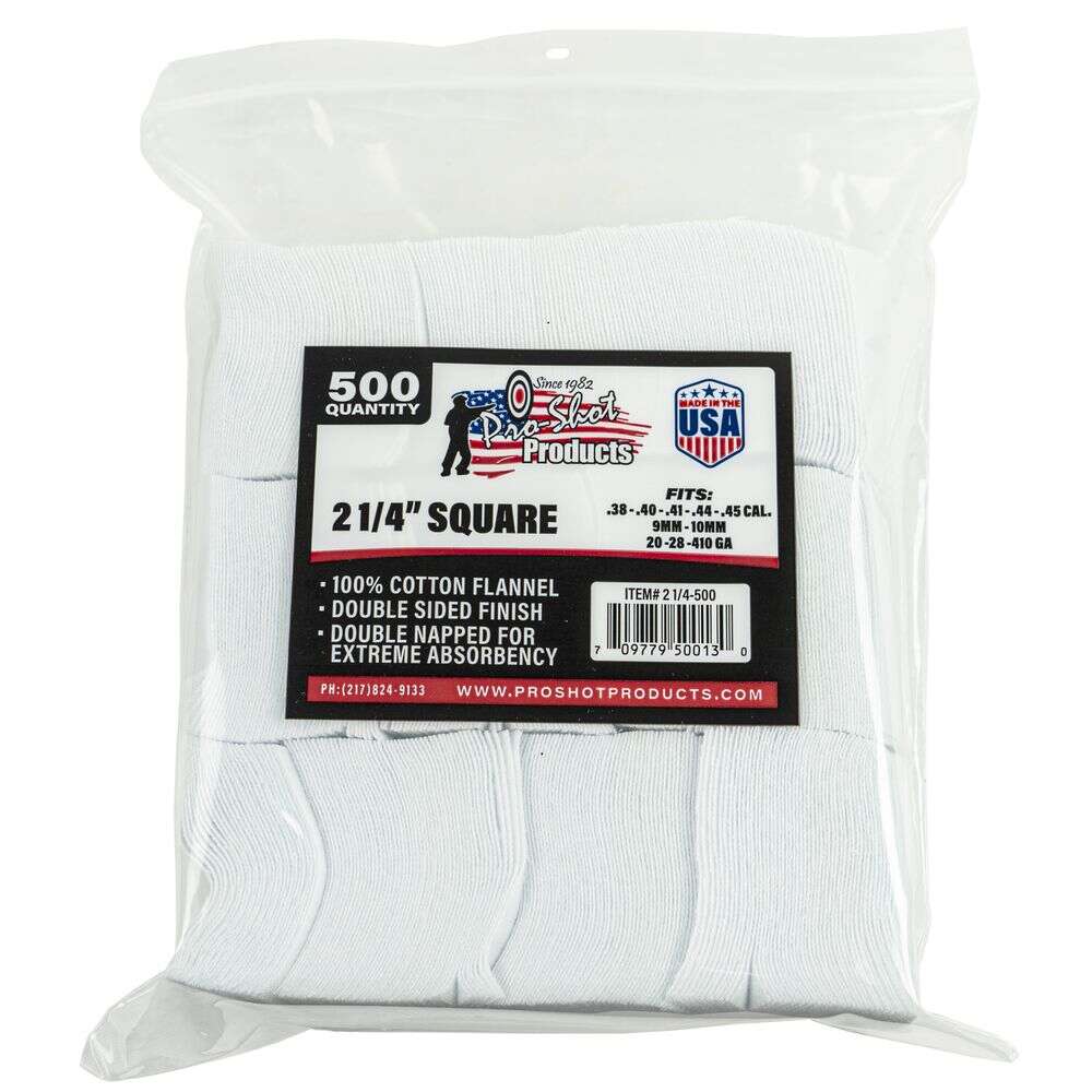 Cleaning Equipment Pro Shot Products PRO-SHOT PATCH .38-.45CAL 2 1/4" 500 • Model: 